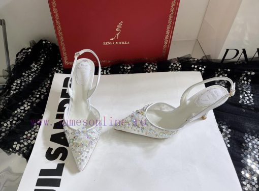 R ᴇɴᴇ C ᴀᴏᴠɪʟʟᴀ | 2023 𝐒 Heavy Industry RC Crystal Gemstone Lace Heel Shoes Wedding Shoes Sefy86yrgb - Image 5