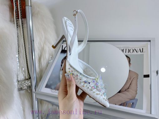 R ᴇɴᴇ C ᴀᴏᴠɪʟʟᴀ | 2023 𝐒 Heavy Industry RC Crystal Gemstone Lace Heel Shoes Wedding Shoes Sefy86yrgb - Image 7