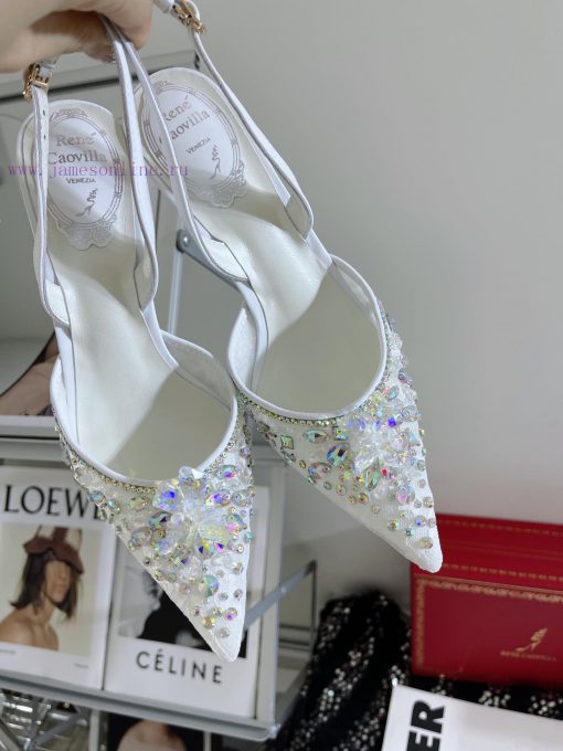 R ᴇɴᴇ C ᴀᴏᴠɪʟʟᴀ | 2023 𝐒 Heavy Industry RC Crystal Gemstone Lace Heel Shoes Wedding Shoes Sefy86yrgb - Image 8