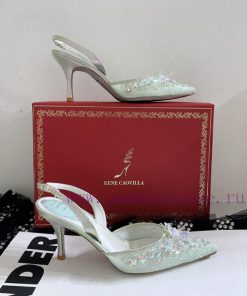 R ᴇɴᴇ C ᴀᴏᴠɪʟʟᴀ | 2023 𝐒 Heavy Industry RC Crystal Gemstone Lace Heel Shoes Wedding Shoes Senscwus82