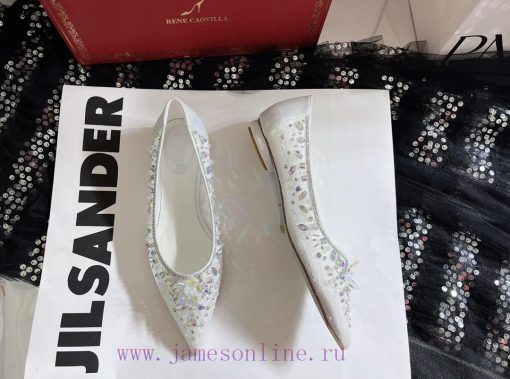 R ᴇɴᴇ C ᴀᴏᴠɪʟʟᴀ | 2023 𝐒 Heavy Industry RC Crystal Gemstone Lace Heel Shoes Wedding Shoes Se1wi0s1ow - Image 3