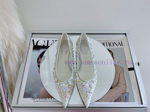 R ᴇɴᴇ C ᴀᴏᴠɪʟʟᴀ | 2023 𝐒 Heavy Industry RC Crystal Gemstone Lace Heel Shoes Wedding Shoes Se1wi0s1ow - Image 4