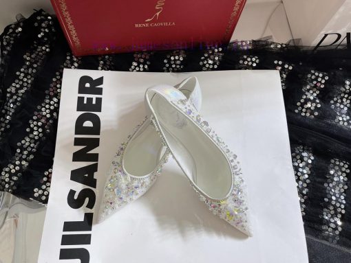 R ᴇɴᴇ C ᴀᴏᴠɪʟʟᴀ | 2023 𝐒 Heavy Industry RC Crystal Gemstone Lace Heel Shoes Wedding Shoes Se1wi0s1ow - Image 6