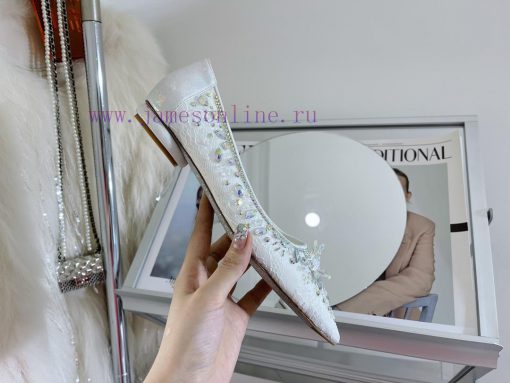 R ᴇɴᴇ C ᴀᴏᴠɪʟʟᴀ | 2023 𝐒 Heavy Industry RC Crystal Gemstone Lace Heel Shoes Wedding Shoes Se1wi0s1ow - Image 7