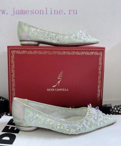 R ᴇɴᴇ C ᴀᴏᴠɪʟʟᴀ | 2023 𝐒 Heavy Industry RC Crystal Gemstone Lace Heel Shoes Wedding Shoes Seh3464zll