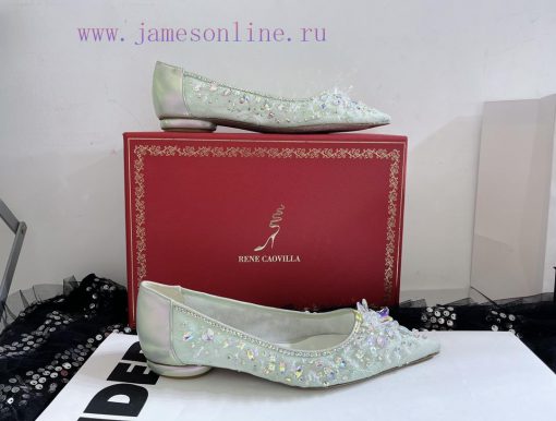 R ᴇɴᴇ C ᴀᴏᴠɪʟʟᴀ | 2023 𝐒 Heavy Industry RC Crystal Gemstone Lace Heel Shoes Wedding Shoes Seh3464zll
