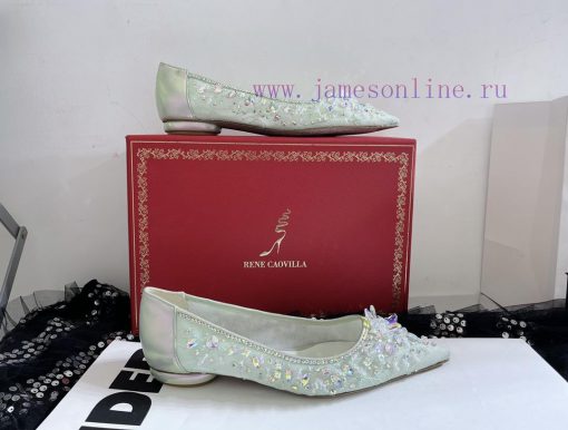 R ᴇɴᴇ C ᴀᴏᴠɪʟʟᴀ | 2023 𝐒 Heavy Industry RC Crystal Gemstone Lace Heel Shoes Wedding Shoes Seh3464zll - Image 2
