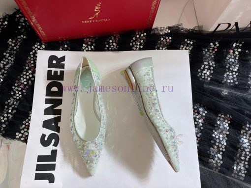 R ᴇɴᴇ C ᴀᴏᴠɪʟʟᴀ | 2023 𝐒 Heavy Industry RC Crystal Gemstone Lace Heel Shoes Wedding Shoes Seh3464zll - Image 3