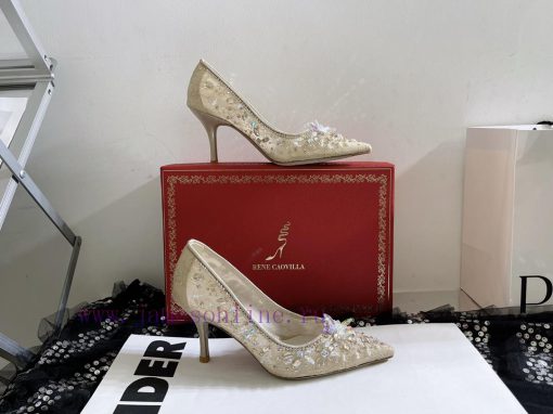 R ᴇɴᴇ C ᴀᴏᴠɪʟʟᴀ | 2023 𝐒 Heavy Industry RC Crystal Gemstone Lace Heel Shoes Wedding Shoes Se9kxiu5gk