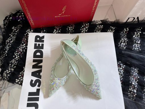 R ᴇɴᴇ C ᴀᴏᴠɪʟʟᴀ | 2023 𝐒 Heavy Industry RC Crystal Gemstone Lace Heel Shoes Wedding Shoes Seh3464zll - Image 6