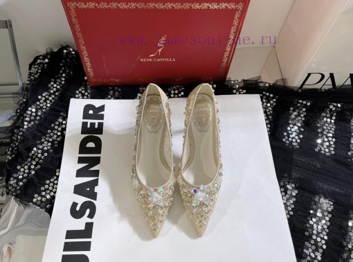 R ᴇɴᴇ C ᴀᴏᴠɪʟʟᴀ | 2023 𝐒 Heavy Industry RC Crystal Gemstone Lace Heel Shoes Wedding Shoes Se9kxiu5gk - Image 4