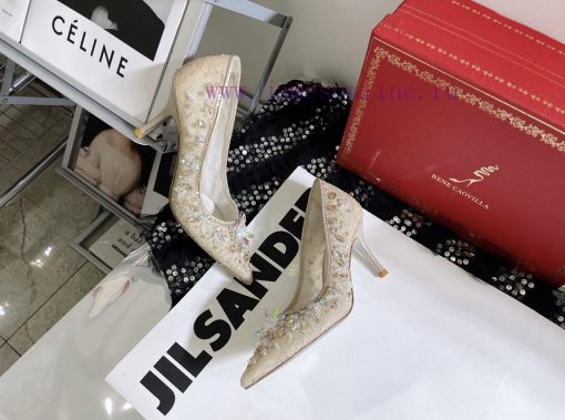 R ᴇɴᴇ C ᴀᴏᴠɪʟʟᴀ | 2023 𝐒 Heavy Industry RC Crystal Gemstone Lace Heel Shoes Wedding Shoes Se9kxiu5gk - Image 6
