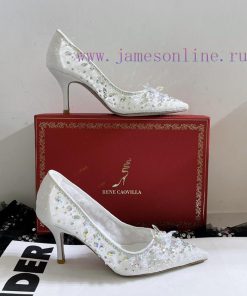 R ᴇɴᴇ C ᴀᴏᴠɪʟʟᴀ | 2023 𝐒 Heavy Industry RC Crystal Gemstone Lace Heel Shoes Wedding Shoes Sebf7dronf