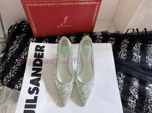 R ᴇɴᴇ C ᴀᴏᴠɪʟʟᴀ | 2023 𝐒 Heavy Industry RC Crystal Gemstone Lace Heel Shoes Wedding Shoes Sehyavkh3o - Image 4