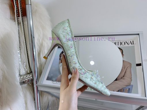 R ᴇɴᴇ C ᴀᴏᴠɪʟʟᴀ | 2023 𝐒 Heavy Industry RC Crystal Gemstone Lace Heel Shoes Wedding Shoes Sehyavkh3o - Image 7