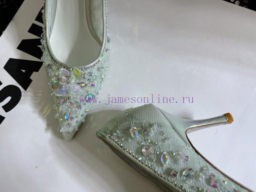 R ᴇɴᴇ C ᴀᴏᴠɪʟʟᴀ | 2023 𝐒 Heavy Industry RC Crystal Gemstone Lace Heel Shoes Wedding Shoes Sehyavkh3o - Image 10