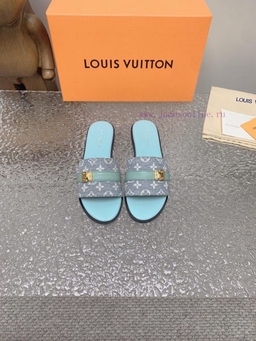 2024 LV Donkey Home Spring/Summer New Slippers 11 Haute Couture, Retro and Novel Style, Fabr4qanepgy