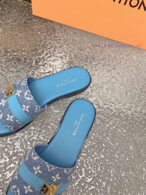 2024 LV Donkey Home Spring/Summer New Slippers 11 Haute Couture, Retro and Novel Style, Fabr01j3c2nd - Image 8