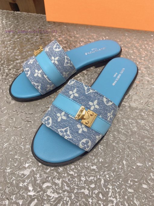 2024 LV Donkey Home Spring/Summer New Slippers 11 Haute Couture, Retro and Novel Style, Fabr01j3c2nd - Image 9