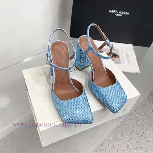 The diamond faced Amina Muaddi2024 new Charlotte series crystal embellished high heels have 9696atat - Image 3