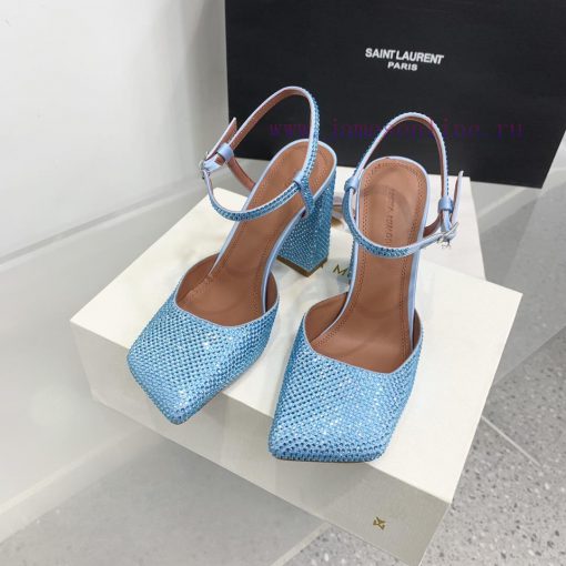 The diamond faced Amina Muaddi2024 new Charlotte series crystal embellished high heels have 9696atat - Image 4