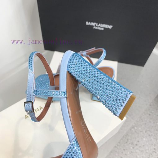 The diamond faced Amina Muaddi2024 new Charlotte series crystal embellished high heels have 9696atat - Image 9