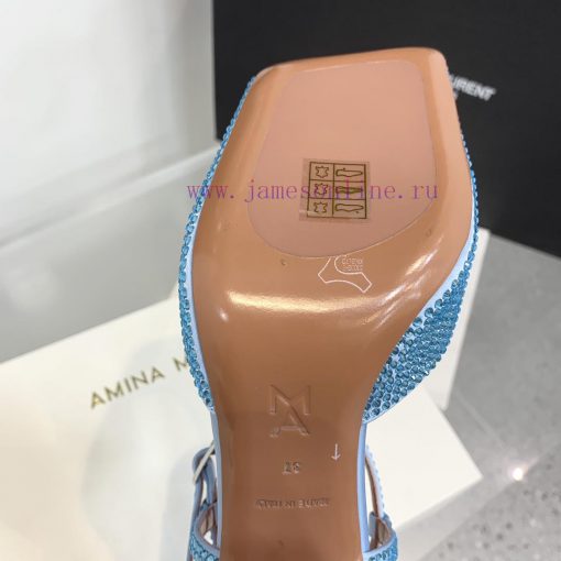 The diamond faced Amina Muaddi2024 new Charlotte series crystal embellished high heels have 9696atat - Image 10