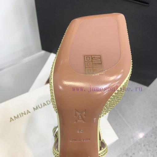 The diamond faced Amina Muaddi2024 new Charlotte series crystal embellished high heels have ta4181bb - Image 10