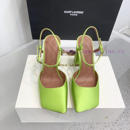 Amina Muaddi2024's new Charlotte series high heels have sharp edges and slanted square heads2ztwojhy - Image 2
