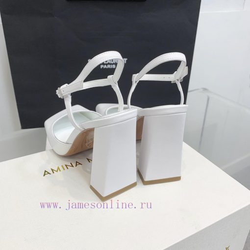 Amina Muaddi2024's new Charlotte series high heels have sharp edges and slanted square headssp1sycnj - Image 5