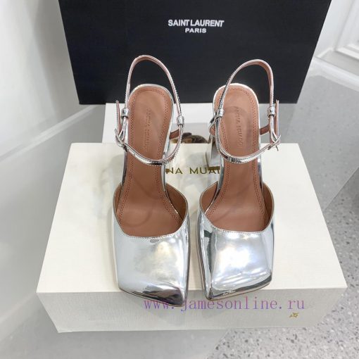 Amina Muaddi2024's new Charlotte series high heels have sharp edges and slanted square headswlqi11wa - Image 2