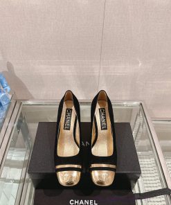 24Ss early spring new Chanel color blocked square toe coarse matching shoesI really don't havva57zv3