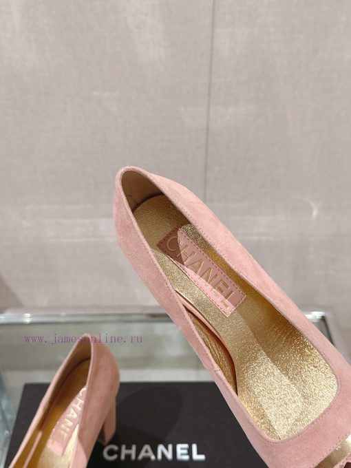 -24Ss early spring new Chanel color blocked square toe coarse matching shoesI really don't hkdjyoazw - Image 9