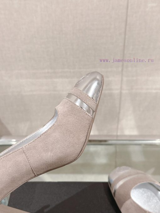 -24Ss early spring new Chanel color blocked square toe coarse matching shoesI really don't hlnpj5ydi - Image 7