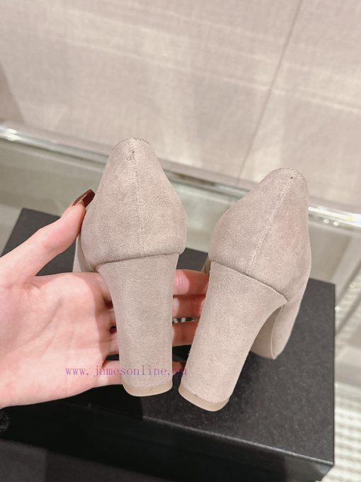 -24Ss early spring new Chanel color blocked square toe coarse matching shoesI really don't hlnpj5ydi - Image 8