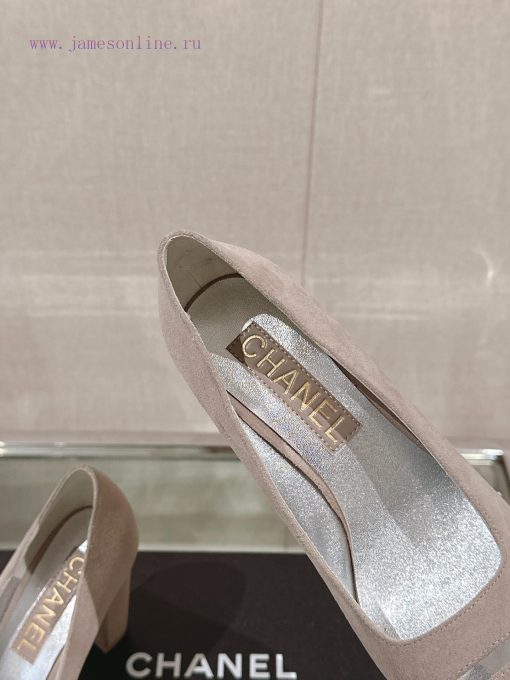 -24Ss early spring new Chanel color blocked square toe coarse matching shoesI really don't hlnpj5ydi - Image 9