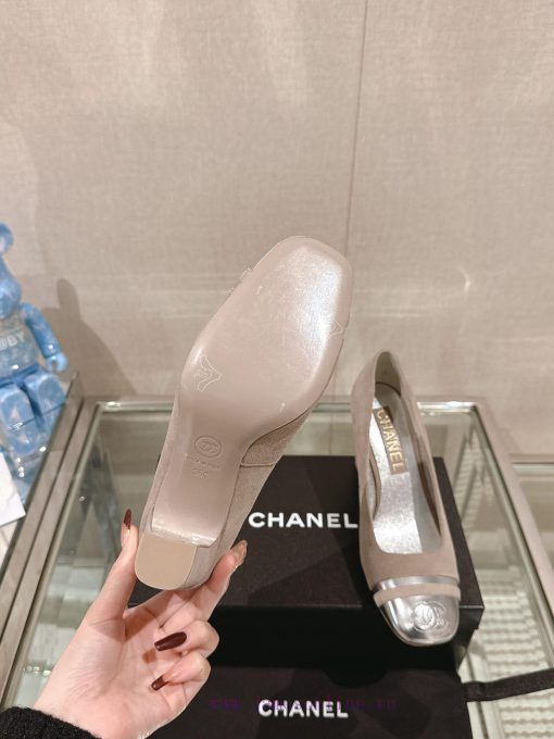 -24Ss early spring new Chanel color blocked square toe coarse matching shoesI really don't hlnpj5ydi - Image 10