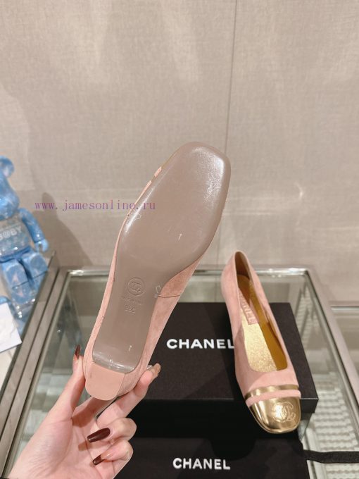 -24Ss early spring new Chanel color blocked square toe coarse matching shoesI really don't hchw4e1sc - Image 10