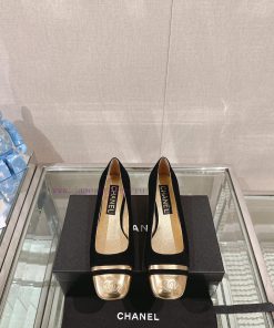 -24Ss early spring new Chanel color blocked square toe coarse matching shoesI really don't hazdn8evb