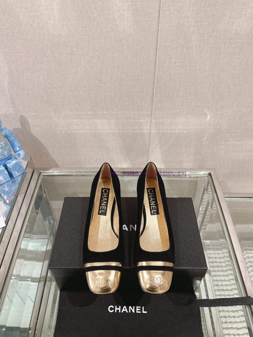 -24Ss early spring new Chanel color blocked square toe coarse matching shoesI really don't hazdn8evb - Image 2