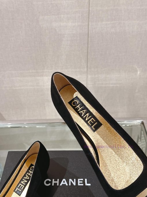 -24Ss early spring new Chanel color blocked square toe coarse matching shoesI really don't hazdn8evb - Image 9