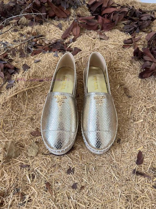 New productPrada snake patterned flat casual grass woven shoesNappa sheepskin material for u2dw9dnw6 - Image 2