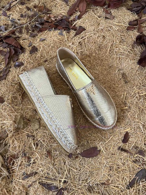 New productPrada snake patterned flat casual grass woven shoesNappa sheepskin material for u2dw9dnw6 - Image 4