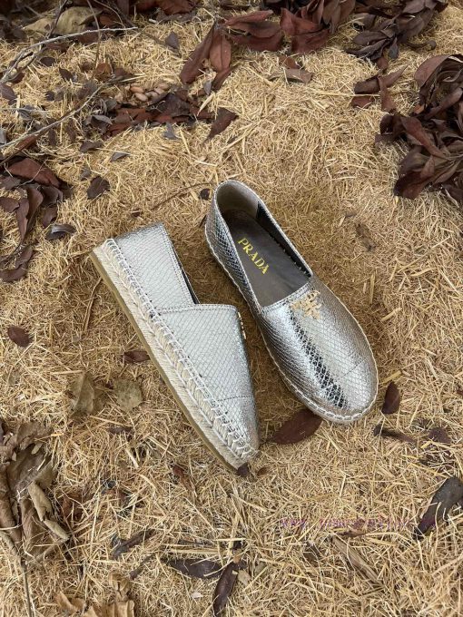 New productPrada snake patterned flat casual grass woven shoesNappa sheepskin material for ujzbj2vqi - Image 4