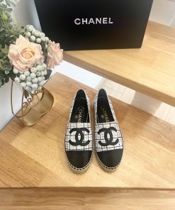 CHANEL 24ss New Double C Color blocked Cotton Twill Soft Woven Fisherman's Shoes ️Original dnbhkmjtp