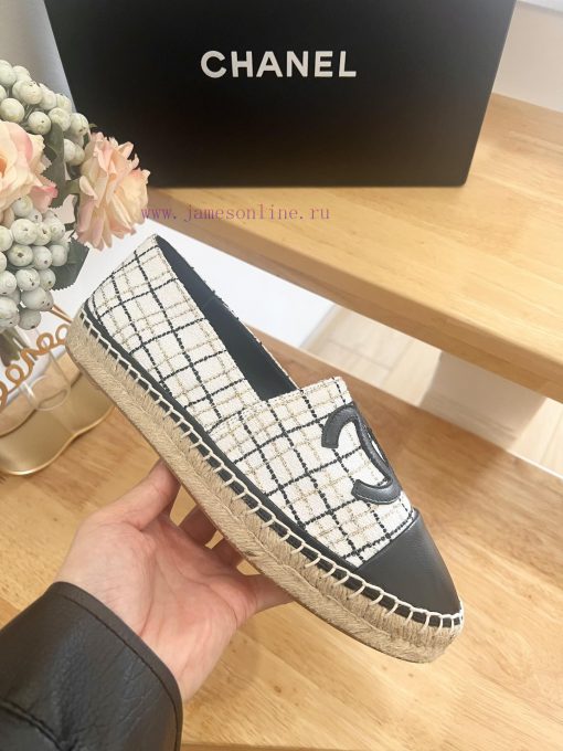 CHANEL 24ss New Double C Color blocked Cotton Twill Soft Woven Fisherman's Shoes ️Original dnbhkmjtp - Image 7