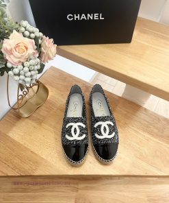 CHANEL 24ss New Double C Color blocked Cotton Twill Soft Woven Fisherman's Shoes ️Original d26hdqtq4