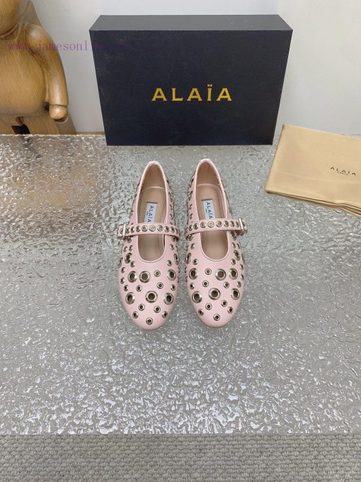 ALAIA chicken eye buttoned hole shoes, ALAIA 24SS French fairy ballet flat dance shoesAzzedi9orgk731 - Image 2