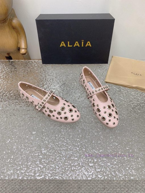 ALAIA chicken eye buttoned hole shoes, ALAIA 24SS French fairy ballet flat dance shoesAzzedi9orgk731 - Image 3