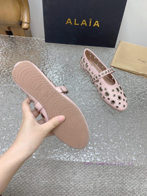 ALAIA chicken eye buttoned hole shoes, ALAIA 24SS French fairy ballet flat dance shoesAzzedi9orgk731 - Image 7